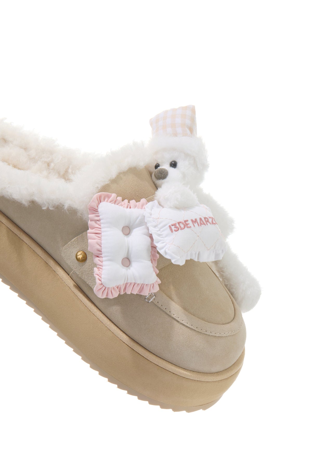 13DE MARZO Detachable Snow Boot Slipper Khaki