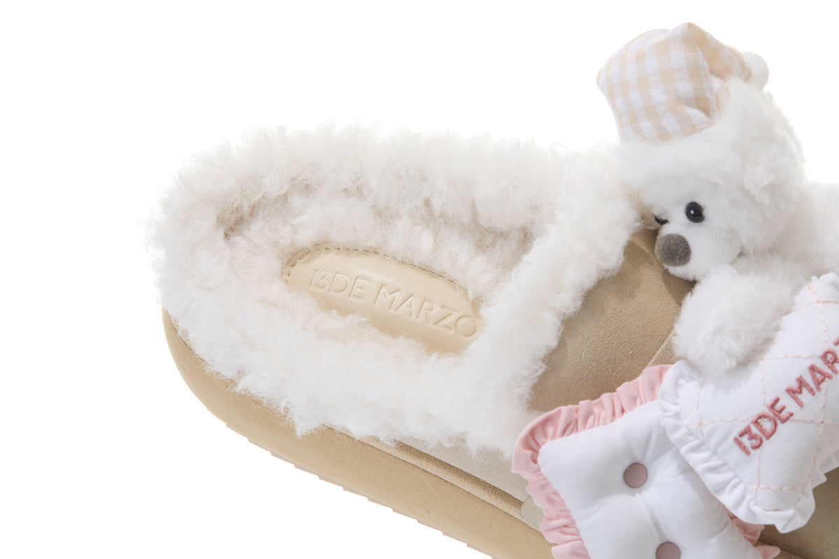 13DE MARZO Detachable Snow Boot Slipper Khaki
