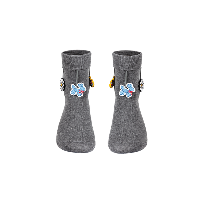 13DE MARZO Fringe Charm Mid-Calf Socks Grey
