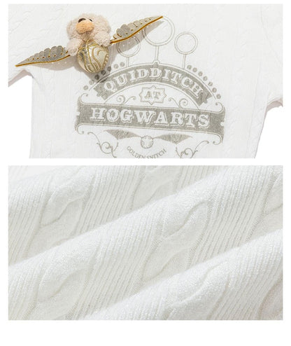 Harry Potter × 13DE MARZO Quidditch Bear High Neck Sweater White