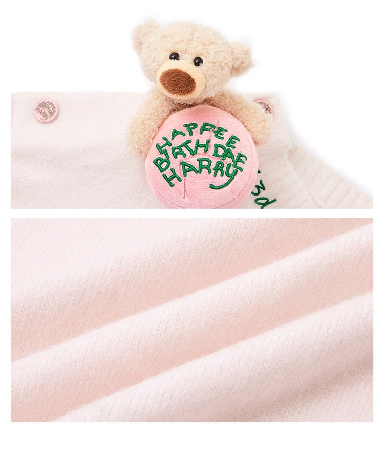 Harry Potter × 13DE MARZO Rubeus Hagrid Birthday Cake Sweater Pink