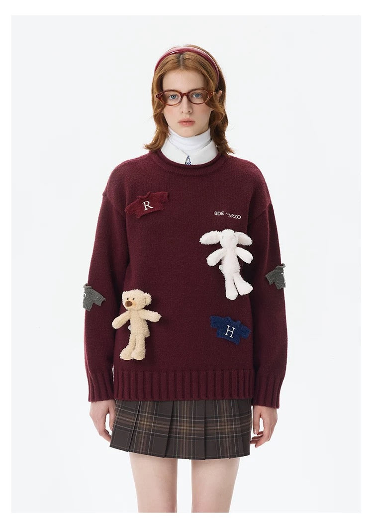 Harry Potter × 13DE MARZO Harry and Weasley Vintage Sweater Red