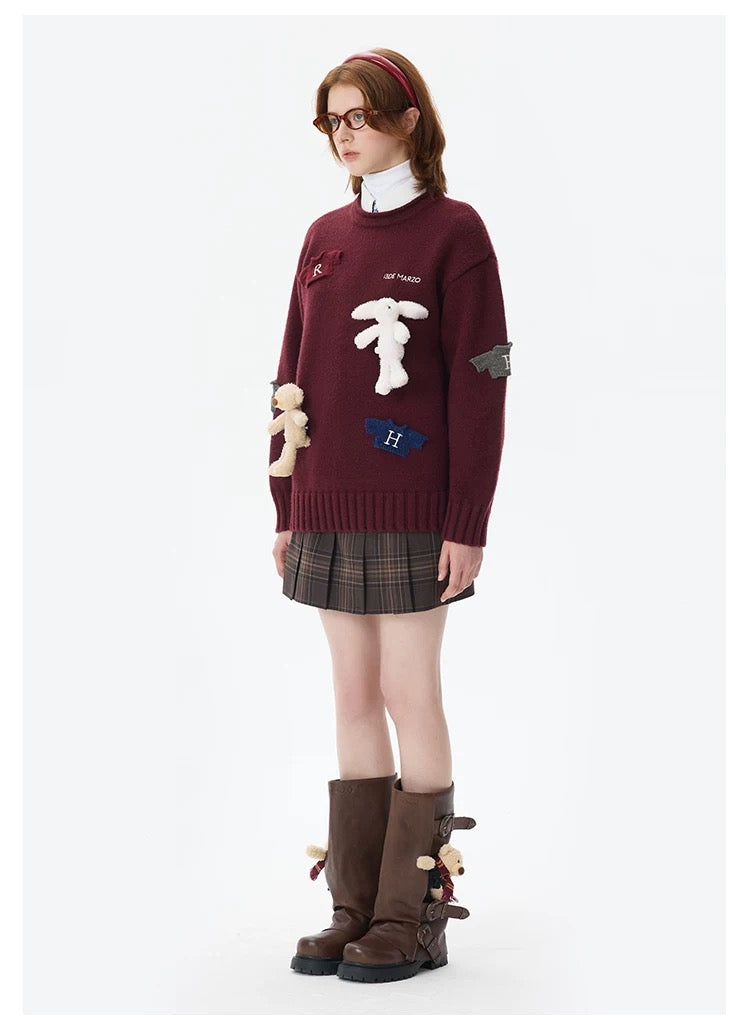 Harry Potter × 13DE MARZO Harry and Weasley Vintage Sweater Red