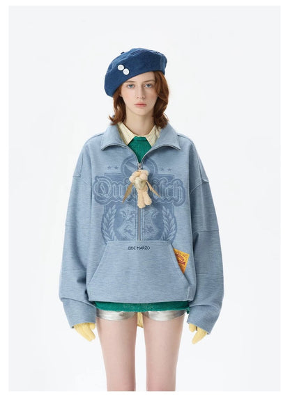 Harry Potter × 13DE MARZO Quidditch Bear Zipper Jacket Blue