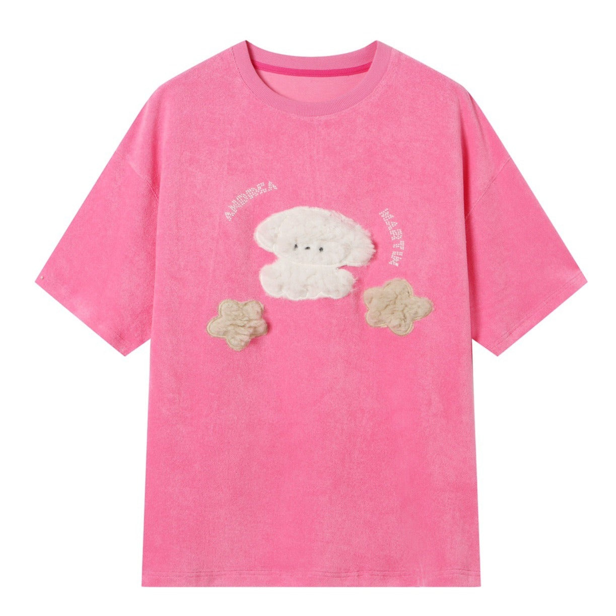 Andrea Martin Plush Star Puppy Tee Pink