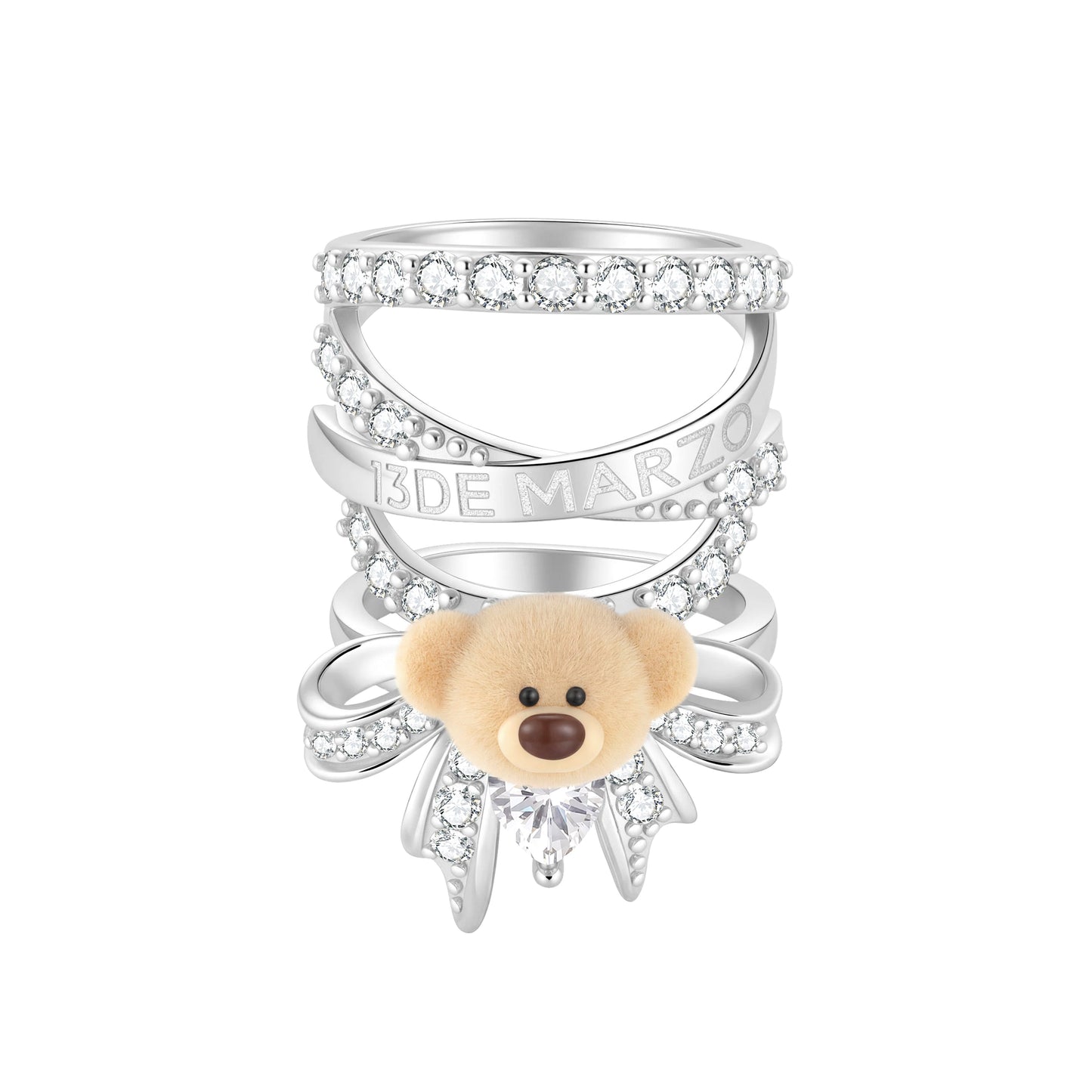 13DE MARZO Starlight Bear Movable Ring
