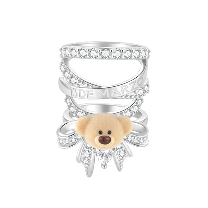 13DE MARZO Starlight Bear Movable Ring