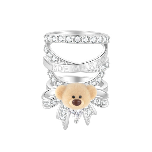 13DE MARZO Starlight Bear Movable Ring
