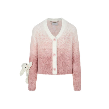 13DE MARZO Doozoo Gradient Cardigan Pink