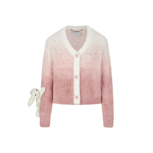 13DE MARZO Doozoo Gradient Cardigan Pink