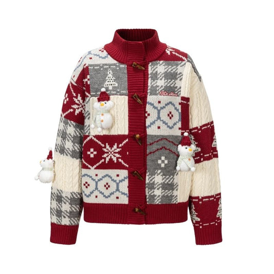 13DE MARZO Snowbear Christmas Cardigan Red