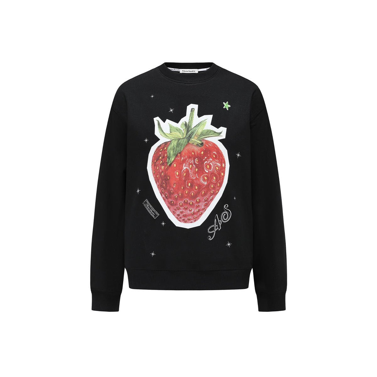 Alexia Sandra Fruit Paradise Star Printed Drop Shoulder Sweater Black