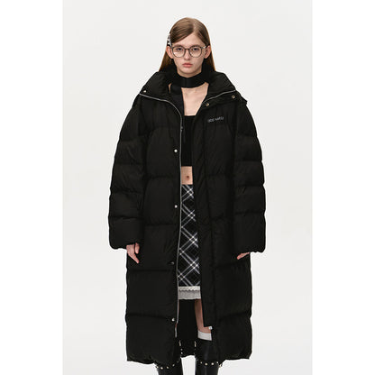 13DE MARZO Bear Down Long Puffer Jacket Black