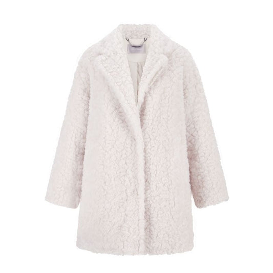 13DE MARZO Bear Fuzzy Long Coat Beige