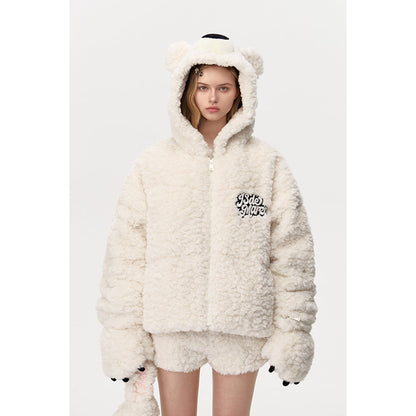 13DE MARZO Bear Costume Down Jacket White