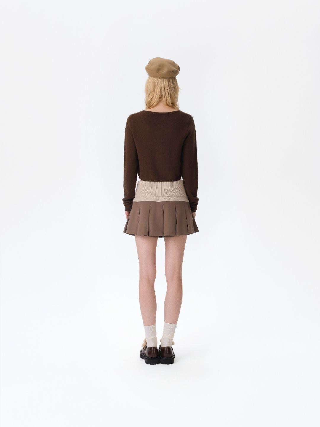 13DE MARZO Bear Head Upper Skirt Brown