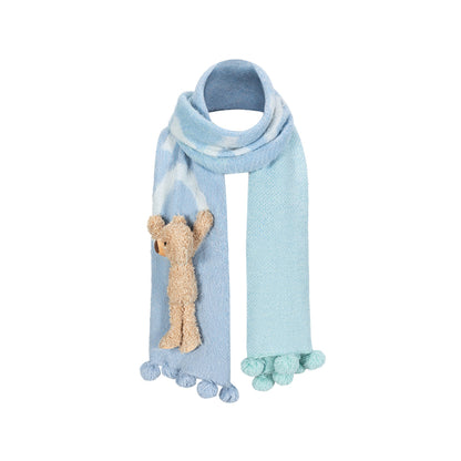 13DE MARZO Knit Faded Scarf Blue