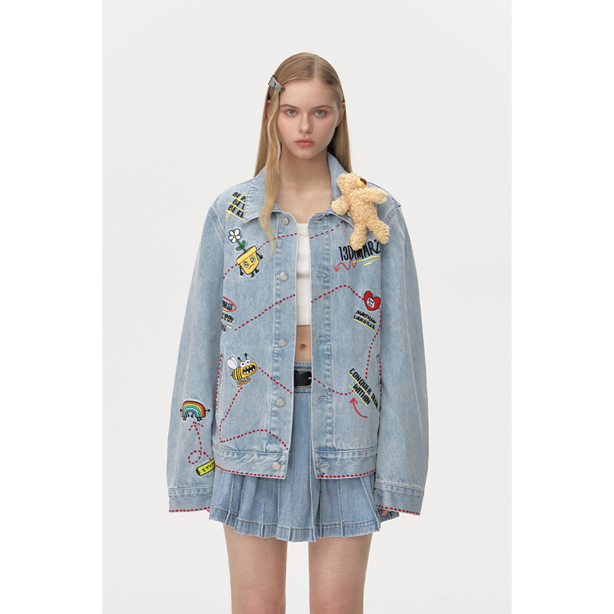 13DE MARZO Matthew Langille Travel Bear Denim Jacket