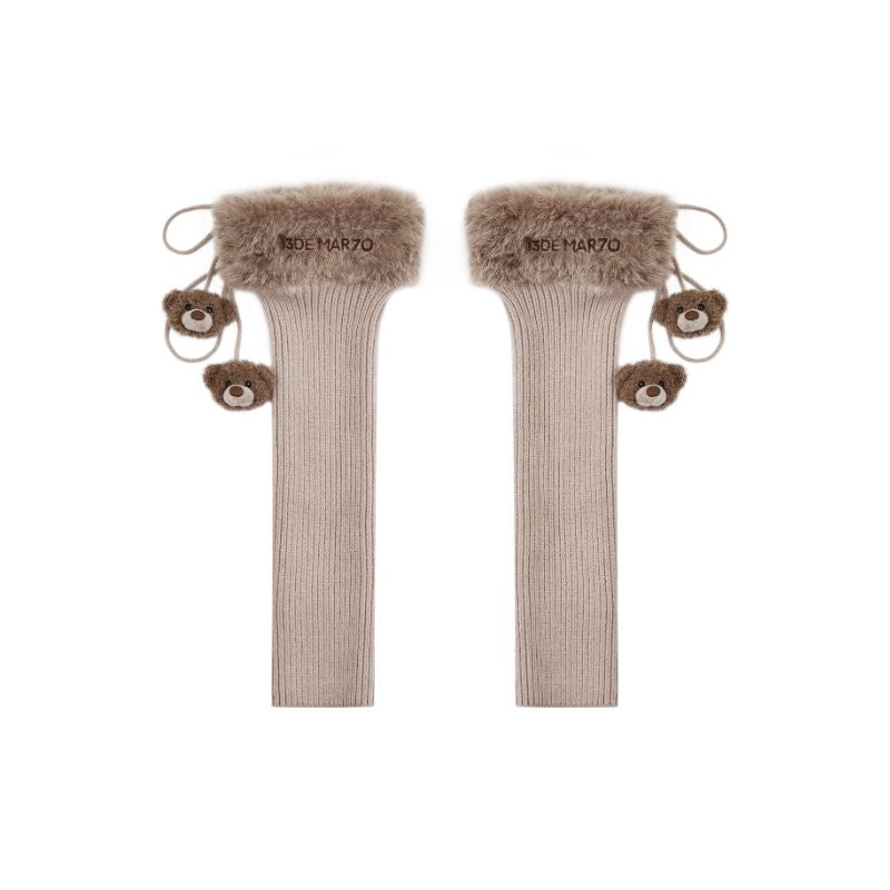 13DE MARZO Doozoo Fuzzy Socks Brown