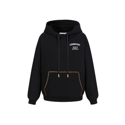 13DE MARZO Bear Big Logo Patch Hoodie Black