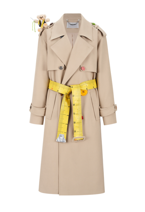 13DE MARZO Tailor Bear Ruler Trench Coat Khaki