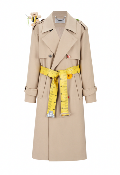 13DE MARZO Tailor Bear Ruler Trench Coat Khaki