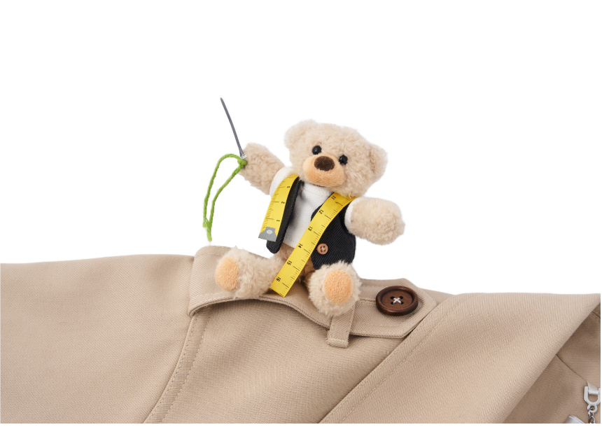 13DE MARZO Tailor Bear Ruler Trench Coat Khaki