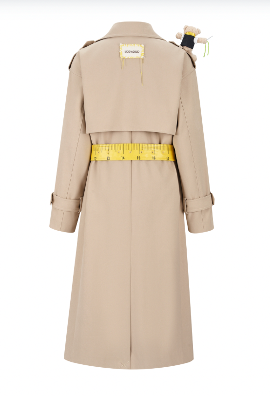13DE MARZO Tailor Bear Ruler Trench Coat Khaki