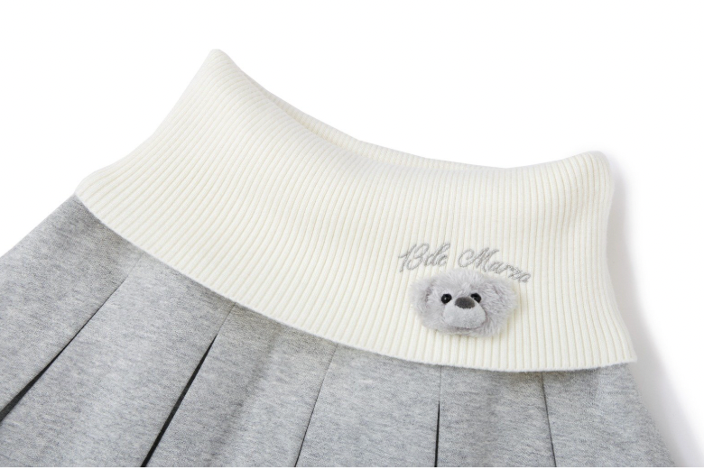 13DE MARZO Bear Head Upper Skirt Grey