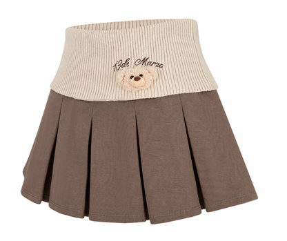 13DE MARZO Bear Head Upper Skirt Brown