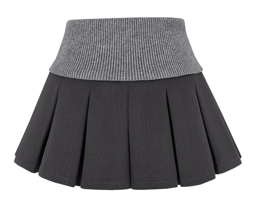 13DE MARZO Bear Head Upper Skirt Dark Grey