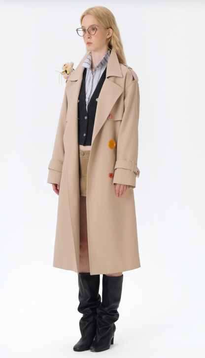 13DE MARZO Tailor Bear Ruler Trench Coat Khaki