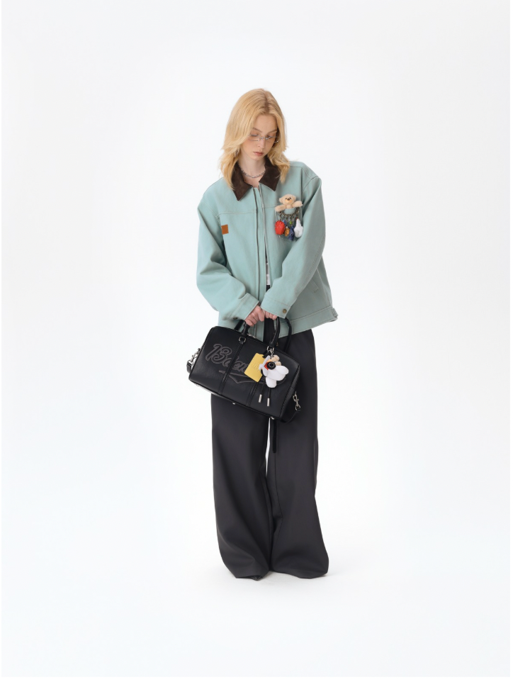 13DE MARZO Pilot Bear Travel Bag Smal Black