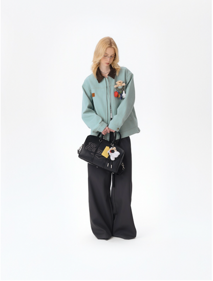 13DE MARZO Pilot Bear Travel Bag Smal Black