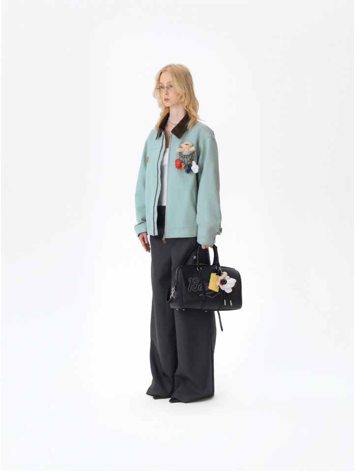 13DE MARZO Pilot Bear Travel Bag Smal Black