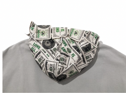 13DE MARZO Bear Cash Zipper Hoodie Grey