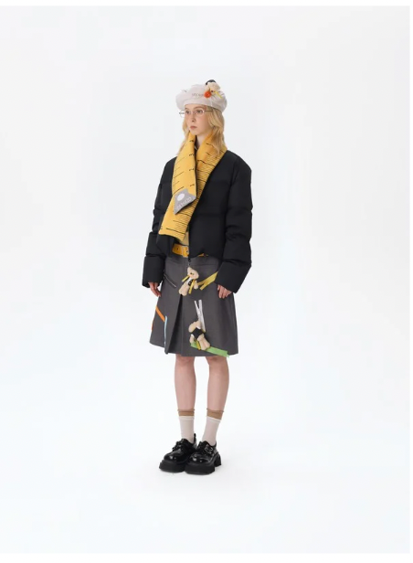 13DE MARZO Tailor Bear Ruler Down Jacket Black