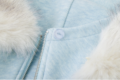 13DE MARZO Doozoo Zipper Hoodie Blue