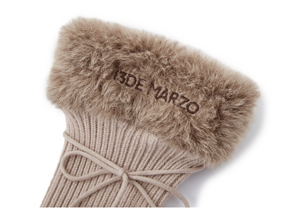 13DE MARZO Doozoo Fuzzy Socks Brown