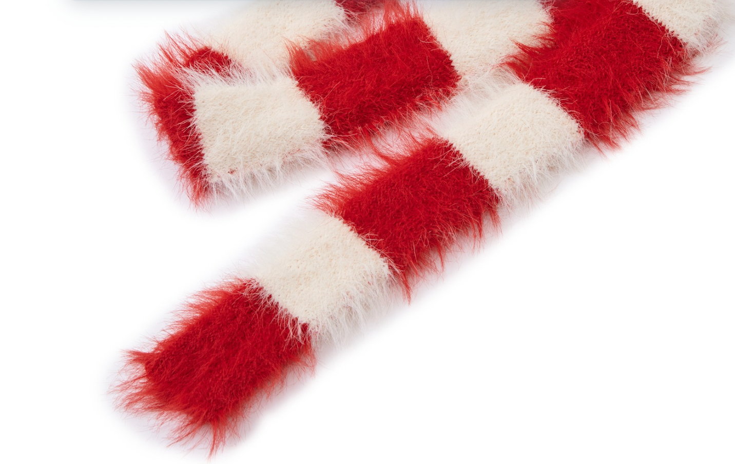 13DE MARZO Bear Thin Scarf Sweater White