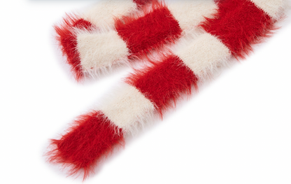 13DE MARZO Bear Thin Scarf Sweater White