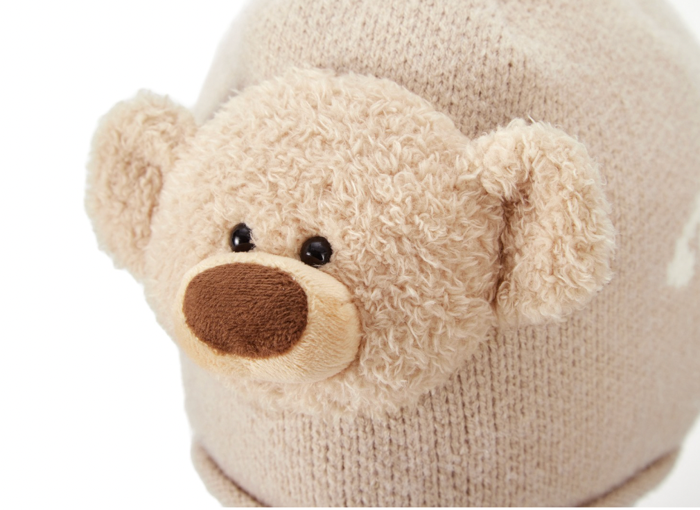 13DE MARZO Doozoo 3D Bear Beanie Almond