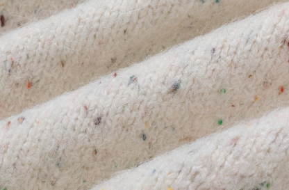 13DE MARZO Fair Isle Bear Knit Sweater White