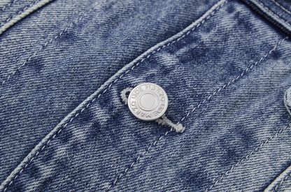 13DE MARZO Bear Denim Jacket  Tote Bag Blue