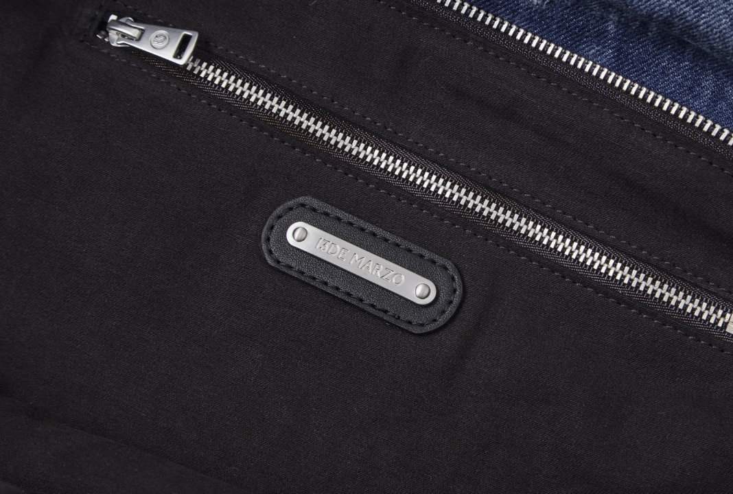 13DE MARZO Bear Denim Jacket  Tote Bag Blue