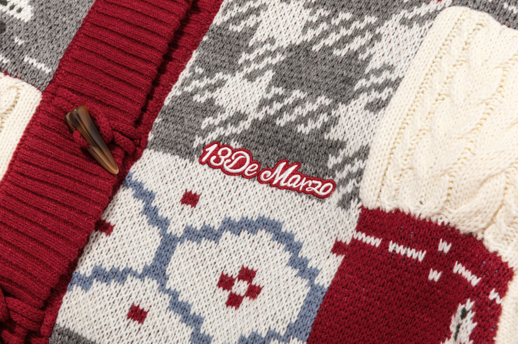 13DE MARZO Snowbear Christmas Cardigan Red