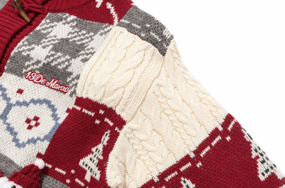 13DE MARZO Snowbear Christmas Cardigan Red