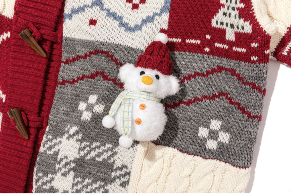 13DE MARZO Snowbear Christmas Cardigan Red