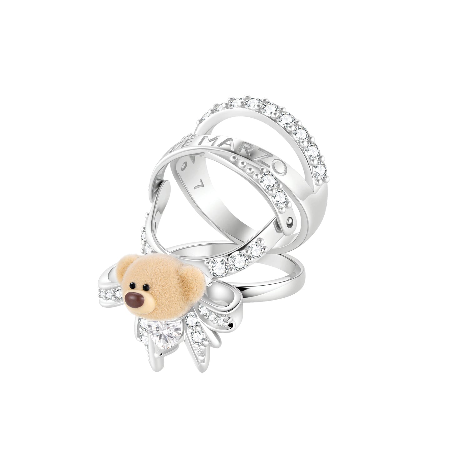 13DE MARZO Starlight Bear Movable Ring