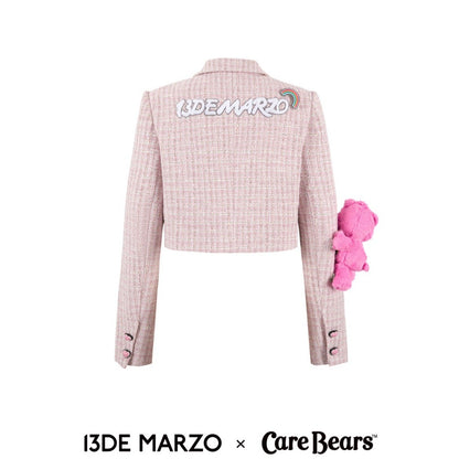 13DE MARZO x CARE BEARS Tweed Short Suit Promise Pink